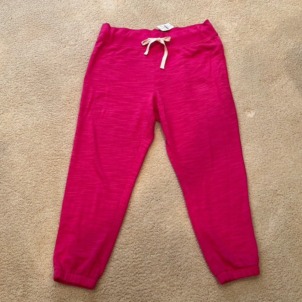 NWT J CREW Factory Pink Flamingo Joggers XL
